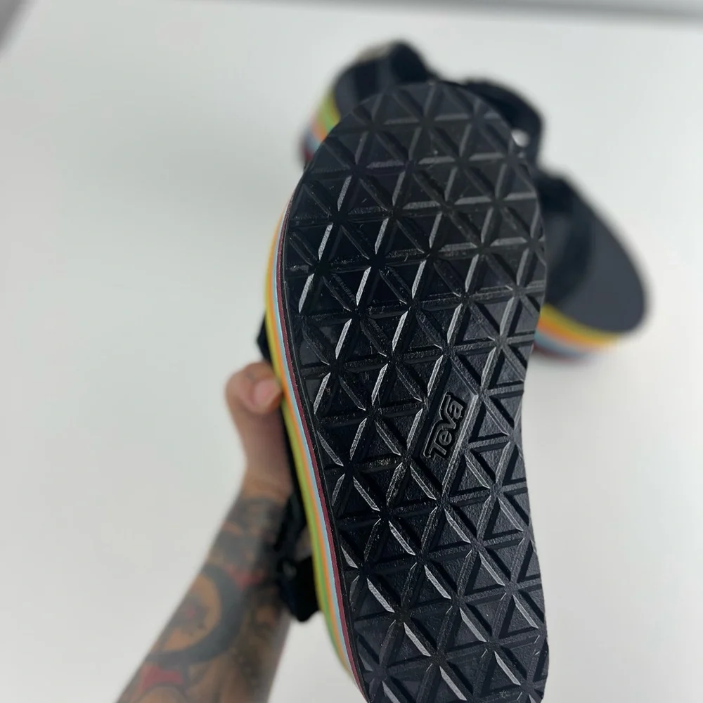 Teva x Opening Ceremony Rainbow Platform Sandals chunky strap festival retro